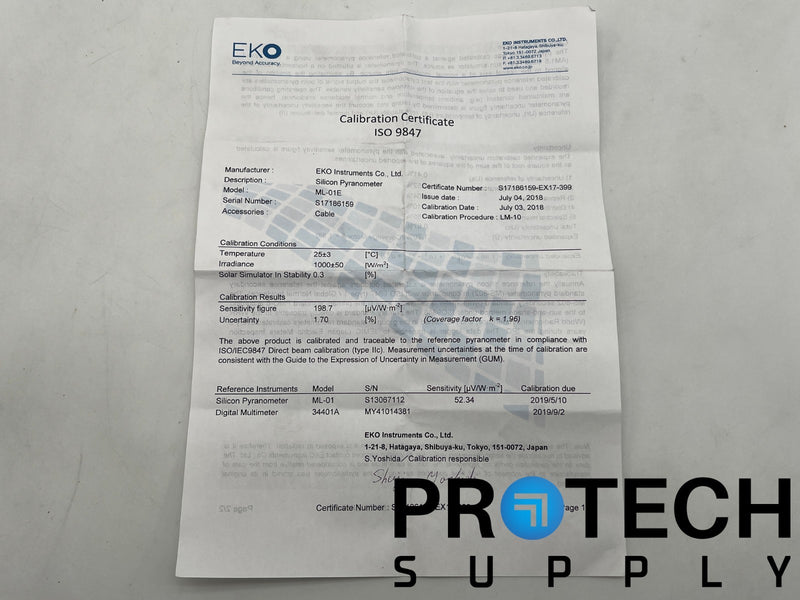 Load image into Gallery viewer, EKO ML-01E Silicon-Based Pyranometer NEW with WARRANTY
