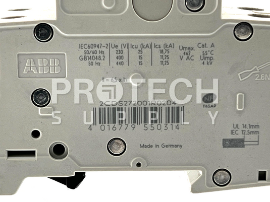 (Lot of 2) ABB 2CDS272001R0204 Circuit Breaker S202M-C20 with WARRANTY