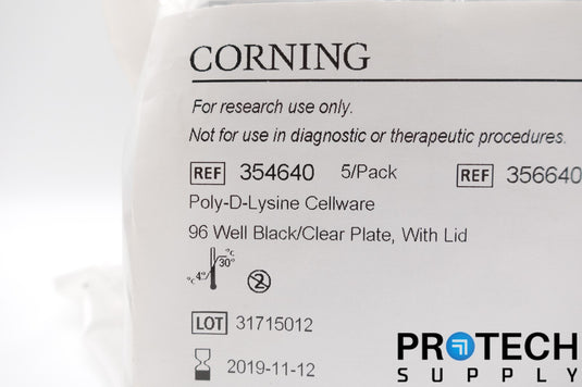 5/Pk Corning 354640 Poly-D-Lysine Cellware 96 Well Black NEW with WARRANTY