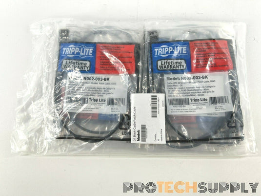 NEW (Pack of 10) Tripp Lite N002-003-BK Cat5e Patch Cable - Rj-45 3ft
