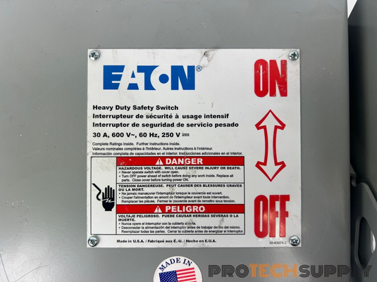 Eaton DH361FGK 3 Pole Heavy Duty Safety Switch with Edison ECSR15 with WARRANTY