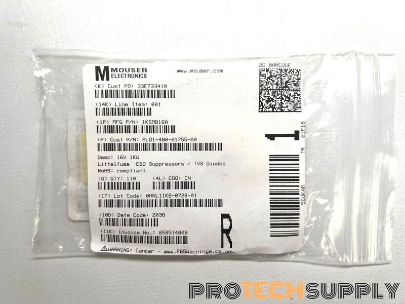 Load image into Gallery viewer, NEW (Roll of 110) Littelfuse 1KSMB16A Tvs Diode 13.6VWM 22.5VC with WARRANTY
