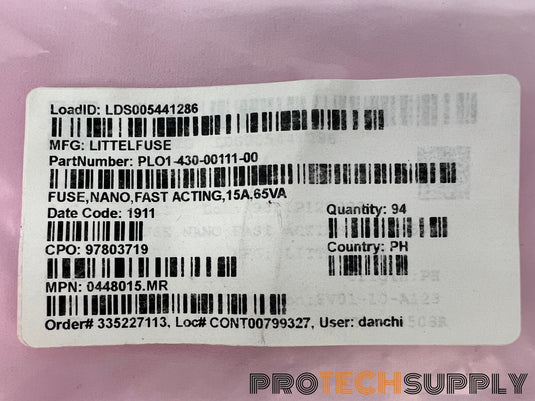 NEW (Roll of 94) LittelFuse 0448015.MR Fuse Board Mount 15A 85V AC w/ WARRANTY