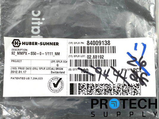 (11/Pk) Huber+Suhner 92_MMPX-S50-0-1/111_NM MMPX Female Connector with WARRANTY
