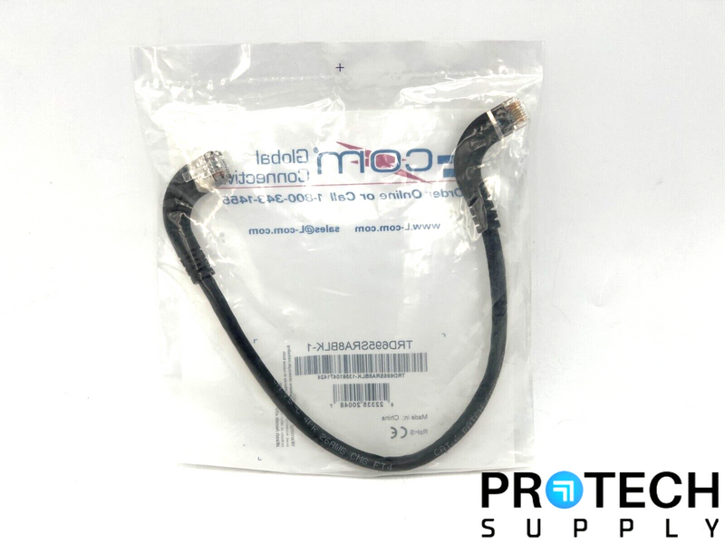 Load image into Gallery viewer, L-Com TRD695RA8BLK-1 Right Angle RJ45 Ethernet Patch Cord NEW with WARRANTY
