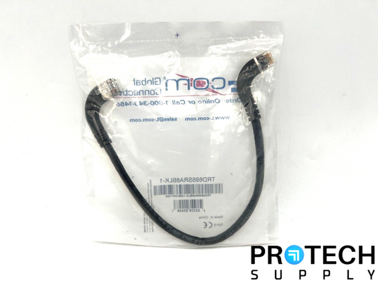 L-Com TRD695RA8BLK-1 Right Angle RJ45 Ethernet Patch Cord NEW with WARRANTY