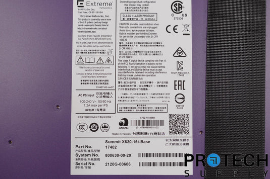 Extreme X620-16T-BASE 17402 1RU Ethernet Switch with WARRANTY