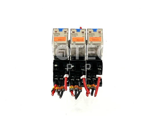 (Lot of 3) Omron MY2IN Relay DC24 + 1813EW2 Relay Socket Base with WARRANTY