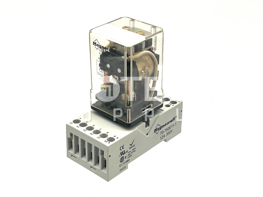 Magnecraft 755XBXCD-12D Power Relay + 70-750E11-1 Socket Assembly with WARRANTY