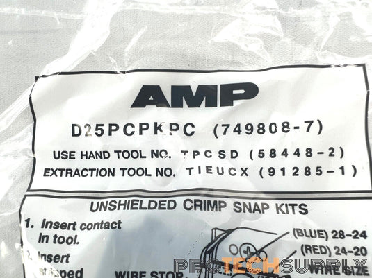 NEW AMP D25PCPKPC Unshielded Crimp Snap Kit with WARRANTY
