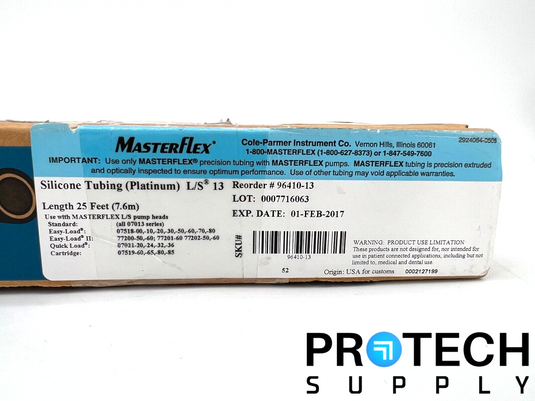 Master Flex / Cole Parmer 96410-13 Silicone Tubing 25 Feet NEW