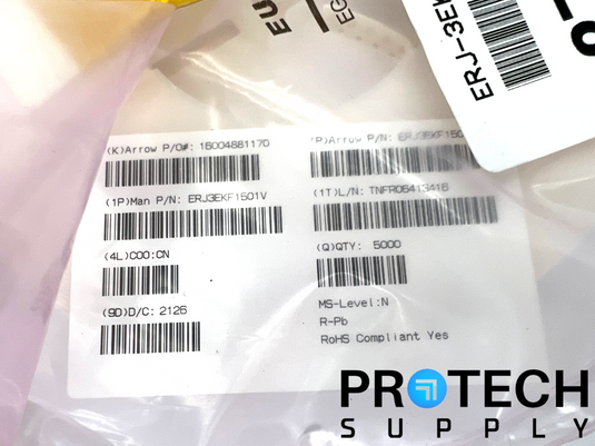 (5000/Pk) Panasonic ERJ-3EKF1501V Chip Resistor 1.5 kOhms NEW with WARRANTY