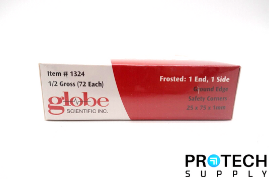 (72/Pk) Globe 1324 Microscope Slide 25 x 75 mm Frosted End NEW with WARRANTY