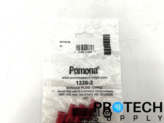 (10/Pk) Pomona 1325-2 Banana Plug 30VAC/60VDC NEW