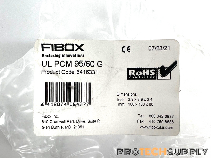 Load image into Gallery viewer, Fibox UL PCM 95/60 G Polycarbonate Enclosure 100 x 100 x 60 MM NEW with WARRANTY
