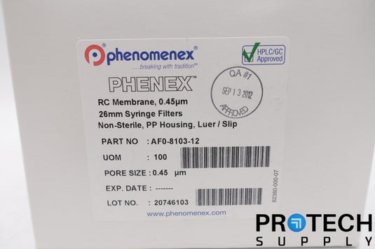 Phenex AF0-8103-12 Syringe Filters 0.45u Non-Sterile NEW