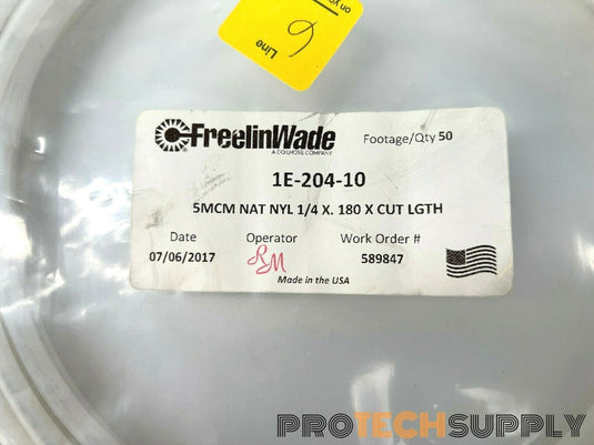 (Set of 2) Freelin-Wade 1E-204-10 5MCM Nat. Nylon Tubing 1/4" X 180 W/ WARRANTY