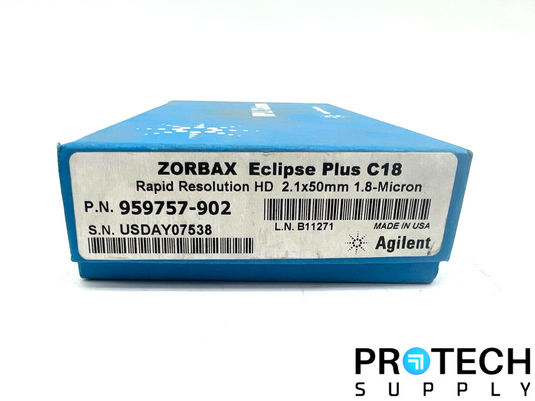Agilent Eclipse Plus C18 Rapid Resolution HD 2.1 x 50mm 1.8-Micron with WARRANTY