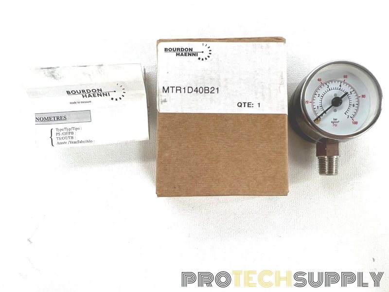 Load image into Gallery viewer, Bourdon Haenni MTR1D40B21 PSI Gauge with WARRANTY
