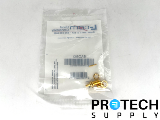 L-com BAC503 SMA Connector Plug 50Ohms Panel Mount Crimp NEW with WARRANTY