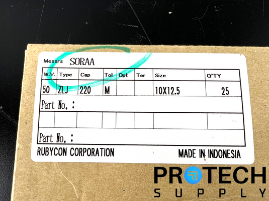 (24/Pk) Rubycon T1923 Elecrolytic Capacitor with WARRANTY