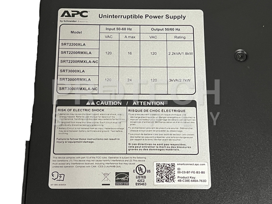 APC SRT2200RMXLA Uninterruptible Power Supply (No Battery)