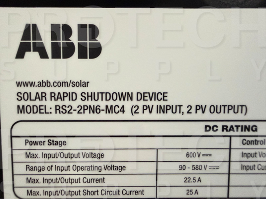 NEW ABB Solar Rapid Shutdown Device (RSD)  RS2-2PN6-MC4 with WARRANTY