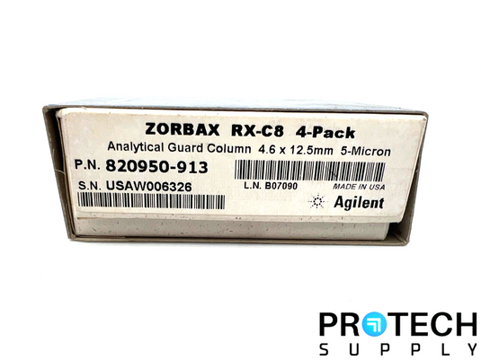 4/Pk Agilent HPLC Guard Column ZORBAX RX-C8 4.6 x 12.5mm 820950-913 w/ WARRANTY