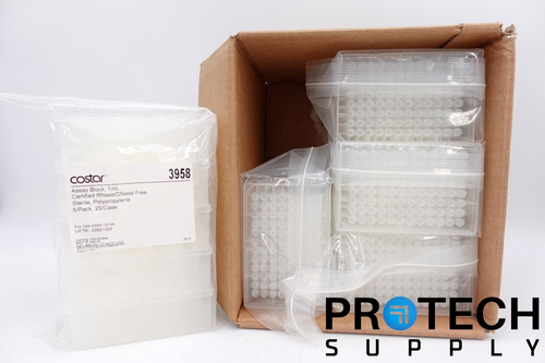 (25/Case) Corning Costar 3958 96-well Clear Round Bottom 1mL Well Plate NEW