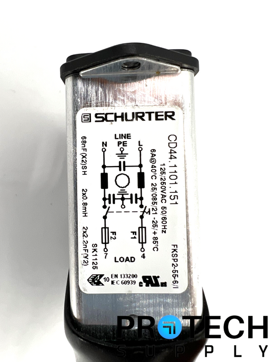 SCHURTER CD44.1101.151 Power Entry Connector 6A 125/250VAC 50/60Hz with WARRANTY