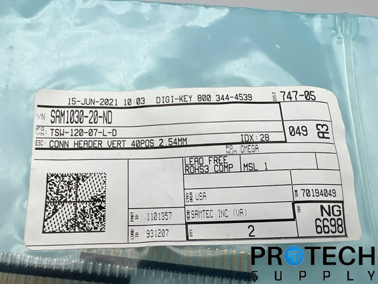 2/Pk Samtec Connector Header 40 Position SAM1030-20-ND NEW with WARRANTY
