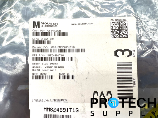 (3000/Pk) Onsemi MMSZ4691T1G Zener Diode Surface Mount with WARRANTY