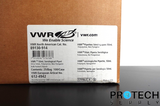 100/Case VWR 89130-914 50mL Disposable Serological Pipets NEW with WARRANTY