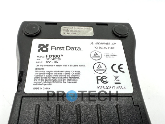 First Data FD100ti Credit Card Terminal + Power Adapter & Cable with WARRANTY