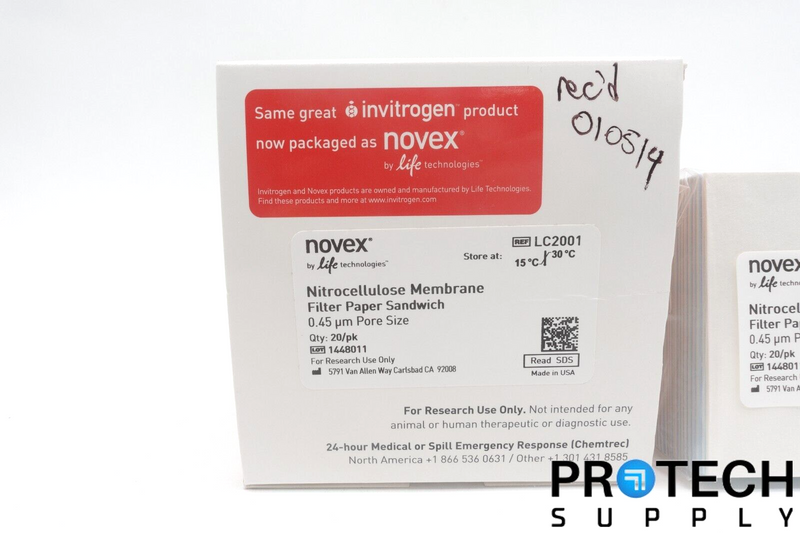 Load image into Gallery viewer, 20/Pk INVITROGEN LC2001 Nitrocellulose/Filter Paper Sandwich 0.45μm NEW
