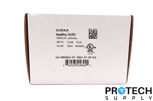 (2/Pk) Soraa Healthy GU10 / LED Bulb 400Lm 2700K 36°FL 7.5W NEW with WARRANTY