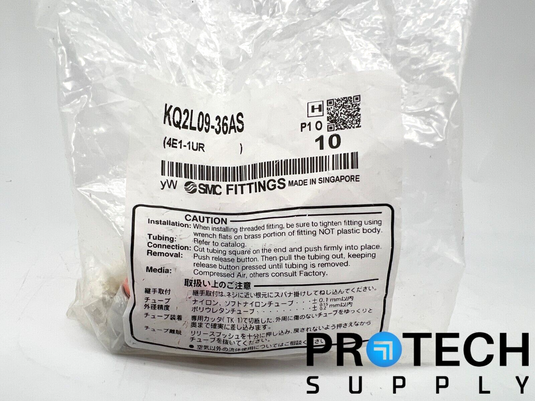 10/Pk SMC KQ2L09-36AS Male Elbow KQ2 Fitting NEW