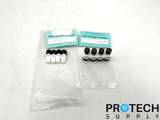 Lot of 8 PlasmaTech PTFE Telfon Fittings 11F22 & 13F22
