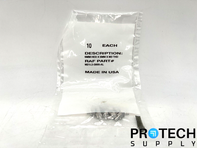 Load image into Gallery viewer, 10/Pk RAF Electronic Hex Standoff Threaded M3x0.5 Aluminum M2140-3005-AL NEW
