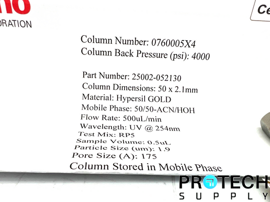 Thermo Hypersil Gold Column 50 x 2.1mm 25002-052130 with WARRANTY