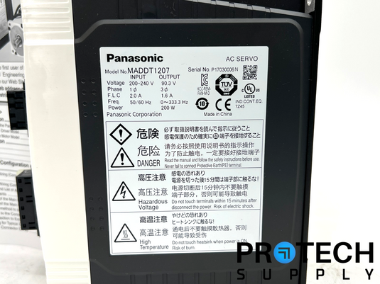 Panasonic MADDT1207 AC Servo Drive NEW with WARRANTY
