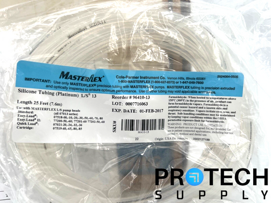 Master Flex / Cole Parmer 96410-13 Silicone Tubing 25 Feet NEW
