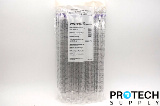 100/Case VWR 89130-914 50mL Disposable Serological Pipets NEW with WARRANTY