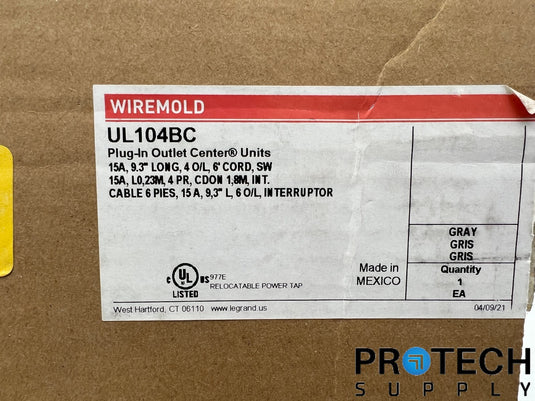 Wiremold UL104BC Plug-in Outlet Center Units NEW with WARRANTY