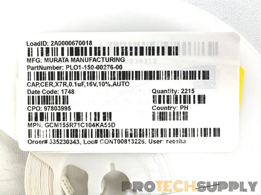Qty (2215) Murata GCM155R71C104KA55D Multilayer Ceramic Capacitors w/ WARRANTY
