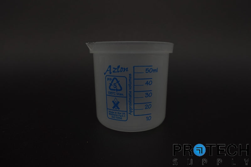 Load image into Gallery viewer, (Set of 2) Azlon 100ml &amp; 50ml Plastic Low Form Graduated Beaker with WARRANTY
