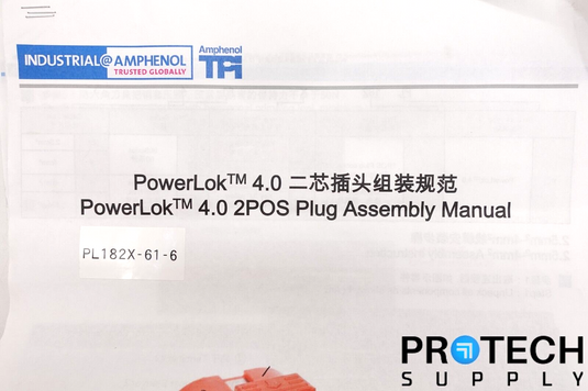 Amphenol Industrial PL182X-61-6 PowerLok 4.0 2-Pos Plug Assembly NEW + WARRANTY