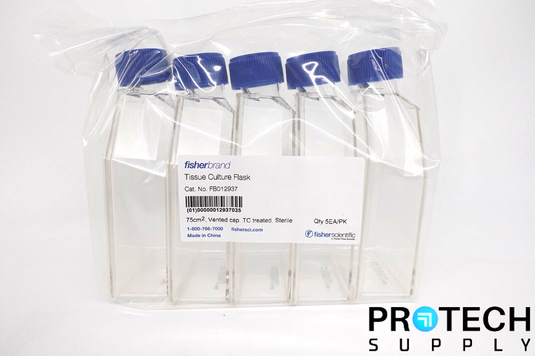 FisherBrand FB012937 Tissue Culture Flasks Vented Cap Box of 25 NEW w/ WARRANTY
