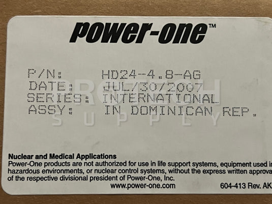 Power-One HD24-4.8-AG Power Supply NEW with WARRANTY