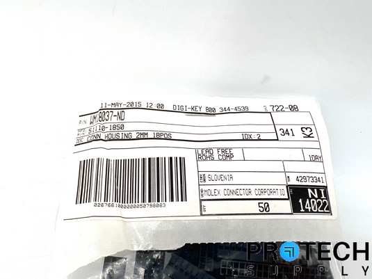 50/Pk Molex 18 Rectangular Connectors WM18037-ND NEW with WARRANTY